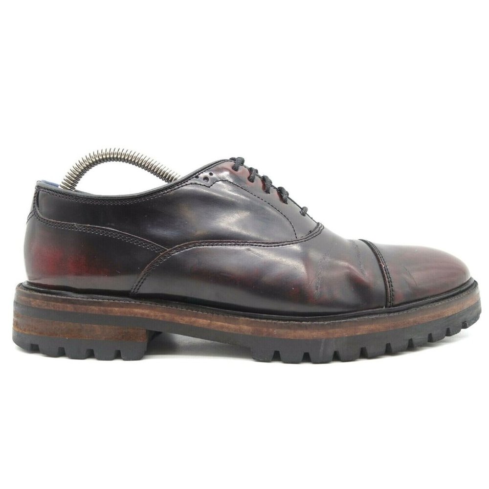 Sweeney London Baehler Burgundy Leather Cap Toe Lace Up Shoes Men's 8